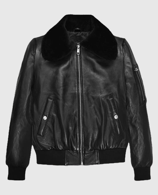 Marilyn Monroe Black  Leather Jacket