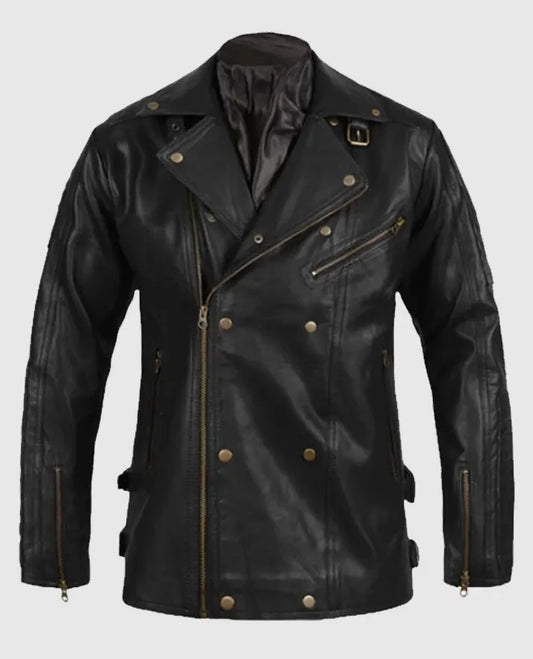 Men's Black Biker Leather Jacket