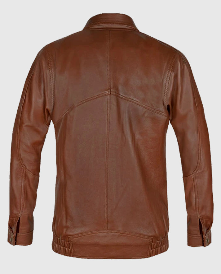 Men's Brown Bomber Leather Jacket