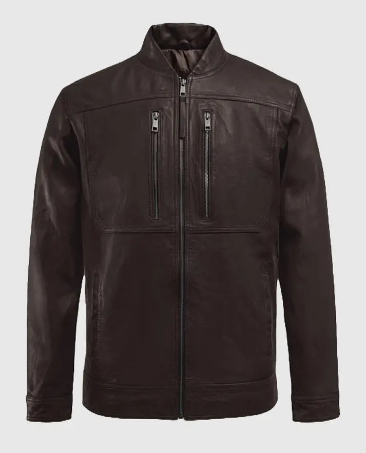 Men's Brown Thunder Storm Biker Leather Jacket