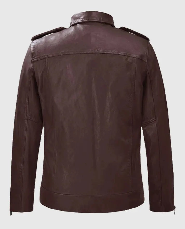 Men's Burgundy Rutland Riding Leather Jacket 