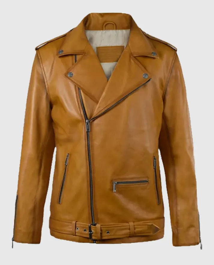 Men's Caramel Brown Rutland Riding Leather Jacket