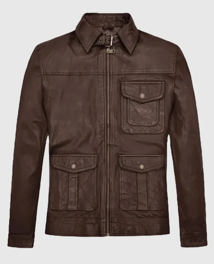 Men's Leather Retro Style Brown Jacket