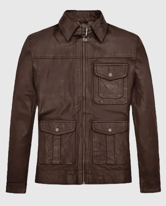Men's Leather Retro Style Brown Jacket