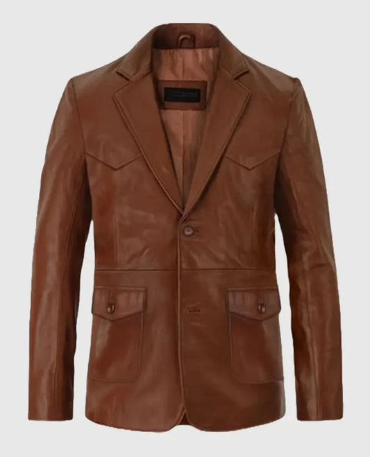 Men's Leather Western Blazer