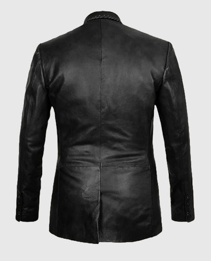 Men's Medieval Black Leather Blazer 