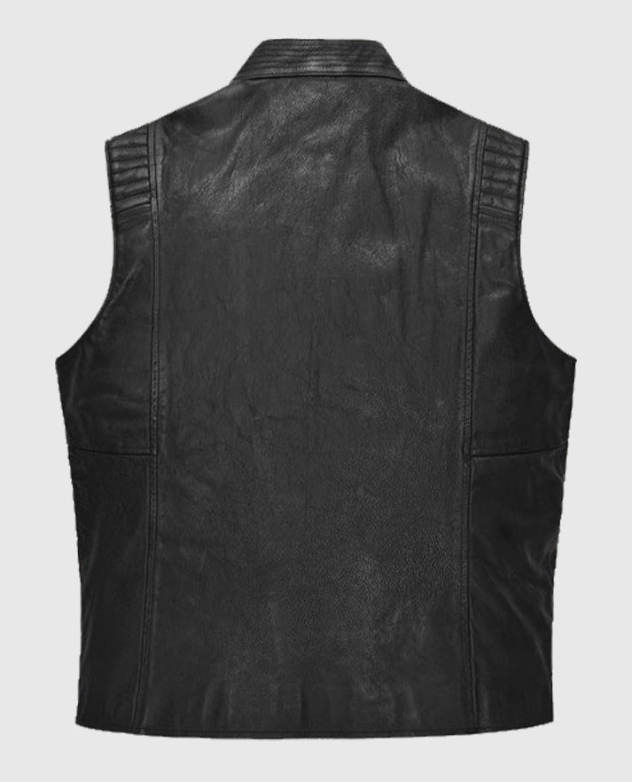 Men's Quilted Leather Biker Vest