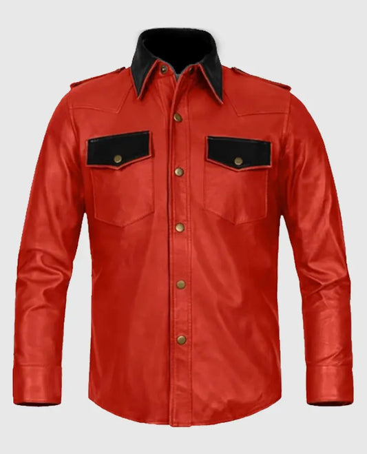 Men's Red Native Leather Jacket