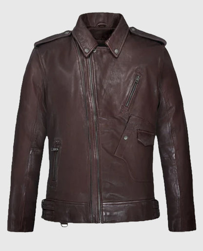 Men's Rider Burgundy Falcon Leather Jacket
