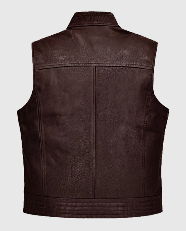 Men's Road Shaper Dark Brown Leather Vest  