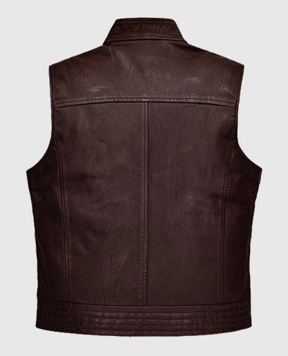Men's Road Shaper Dark Brown Leather Vest  