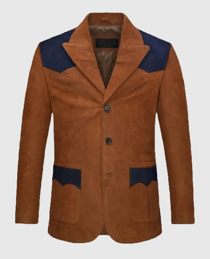 Men's Suede Leather Western Blazer