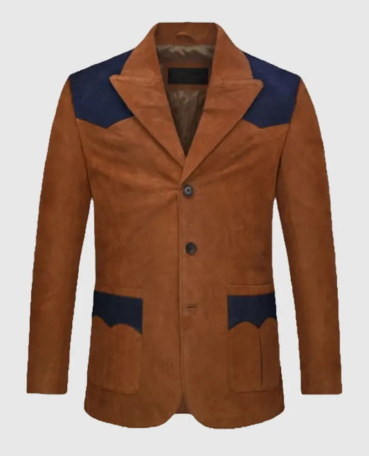 Men's Suede Leather Western Blazer
