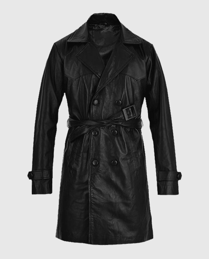 Men's Vintage Trench 1970's Leather Coat