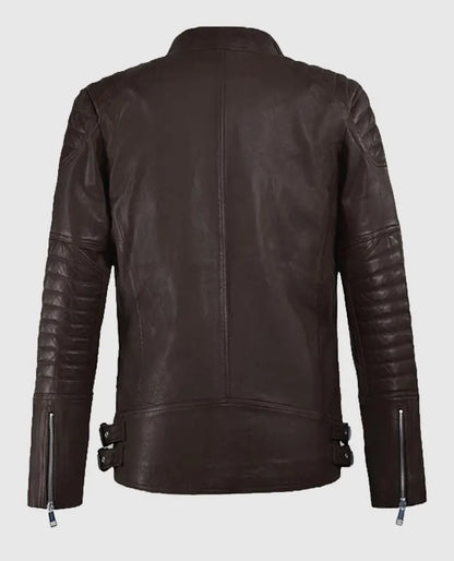 Mens Shotgun Brown Moto Leather Jacket