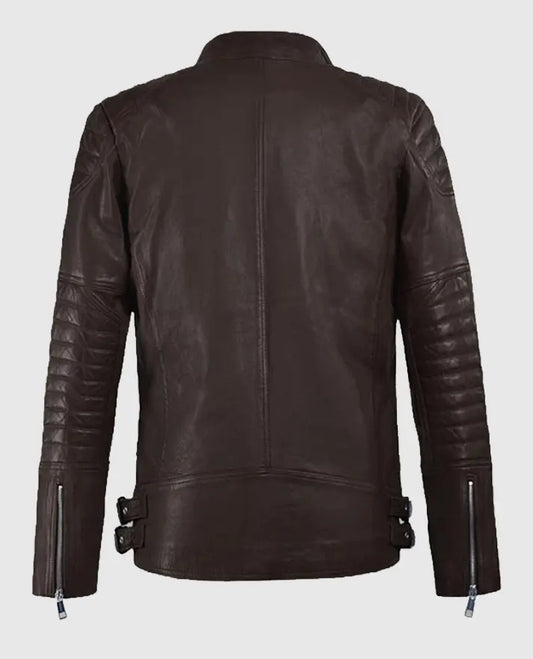 Mens Shotgun Brown Moto Leather Jacket