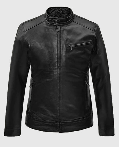 Michael Fassbender Frank Film Black Leather Jacket