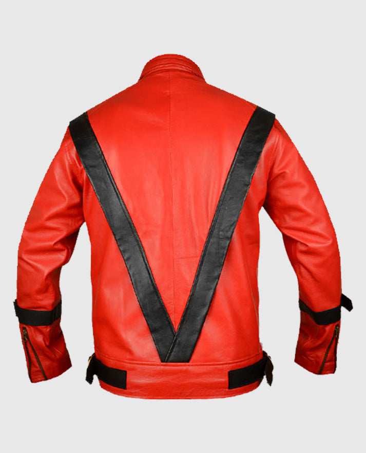 Michael Jackson Thriller Red Leather Jacket