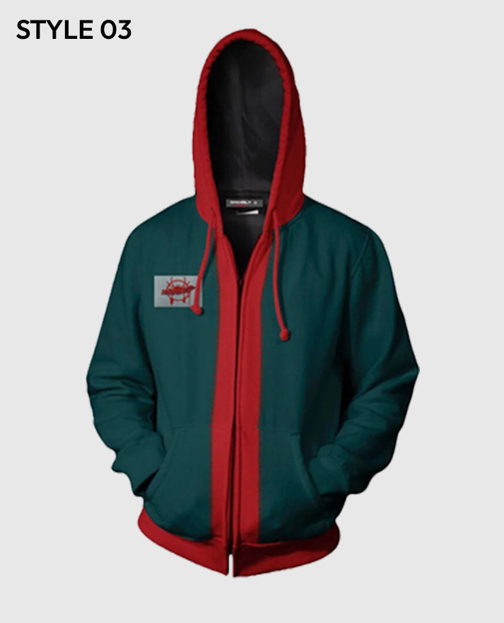 Miles Morales Spider Verse green Hooded jacket 