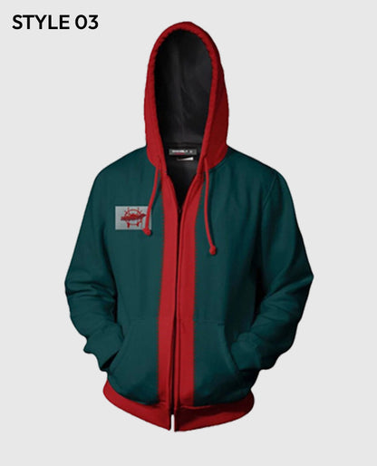 Miles Morales Spider Verse green Hooded jacket 