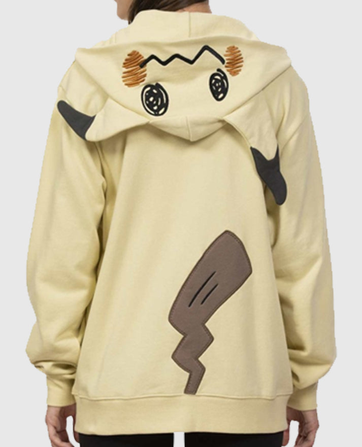Mimikyu Themed French Terry Yellow Zip-Up Hoodie