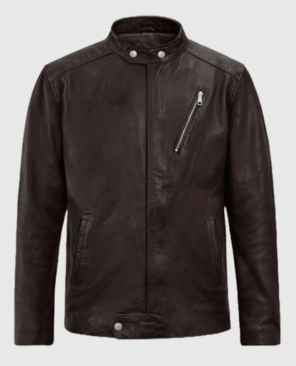 Motorad Brown Biker Leather Jacket For Men