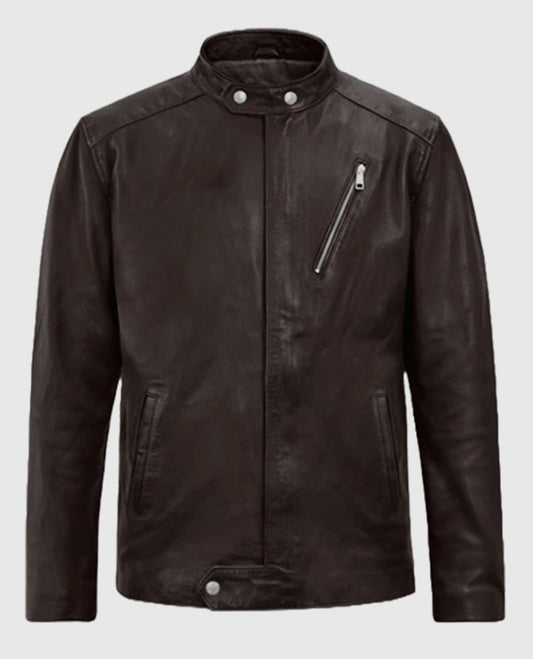 Motorad Brown Biker Leather Jacket For Men