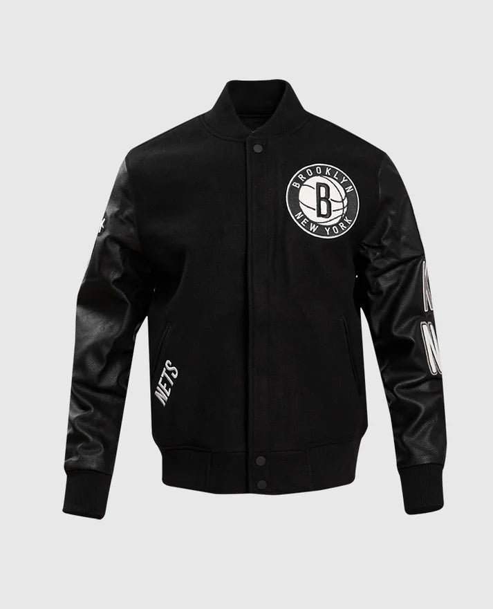 NBA Brooklyn Nets Men's Black Varsity Jacket