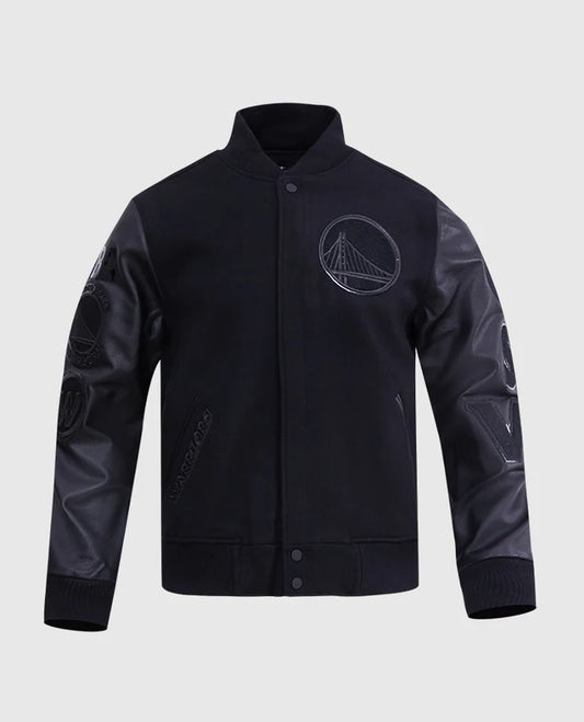 NBA Golden State Warriors Men's Black Varsity Jacket