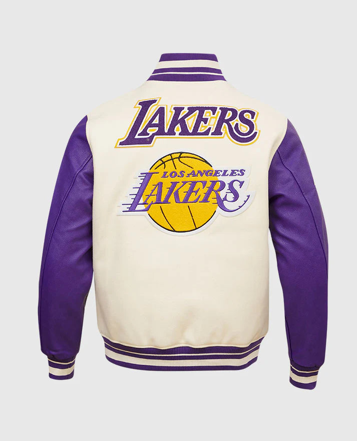 NBA Los Angeles Lakers Women's White Letterman Jacket