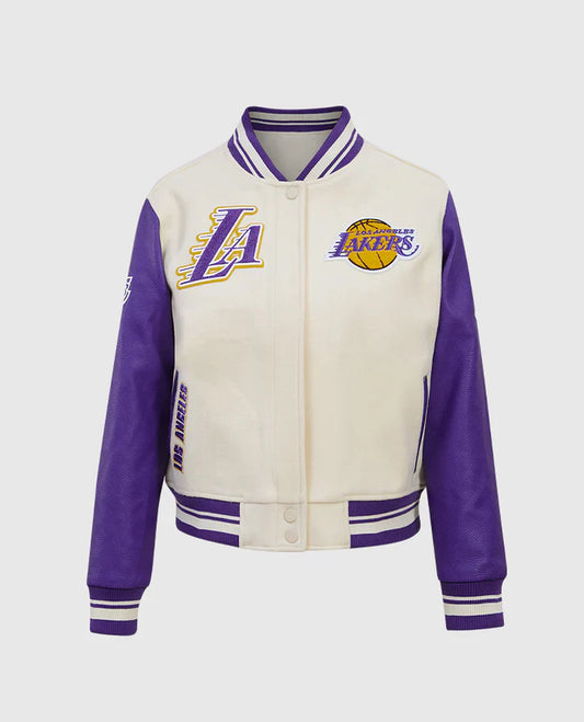 NBA Los Angeles Lakers Women's White Varsity Jacket
