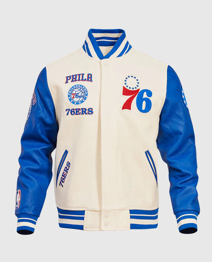 NBA Philadelphia 76ers Men's Rib Wool Varsity Jacket