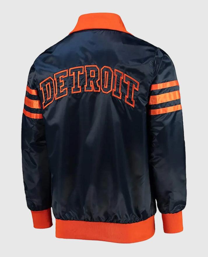 Navy Blue The Captain III Detroit Tigers Satin Jacket