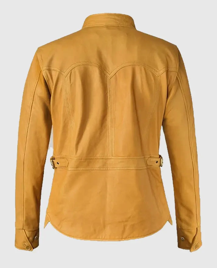 Next Nicolas Cage Leather Yellow Jacket