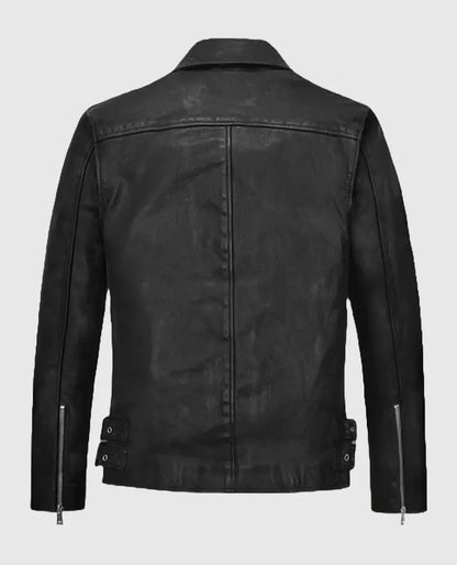 Nicholas Hoult Black Biker  Leather Jacket