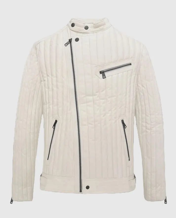 Nicolas Cage white Leather Jacket