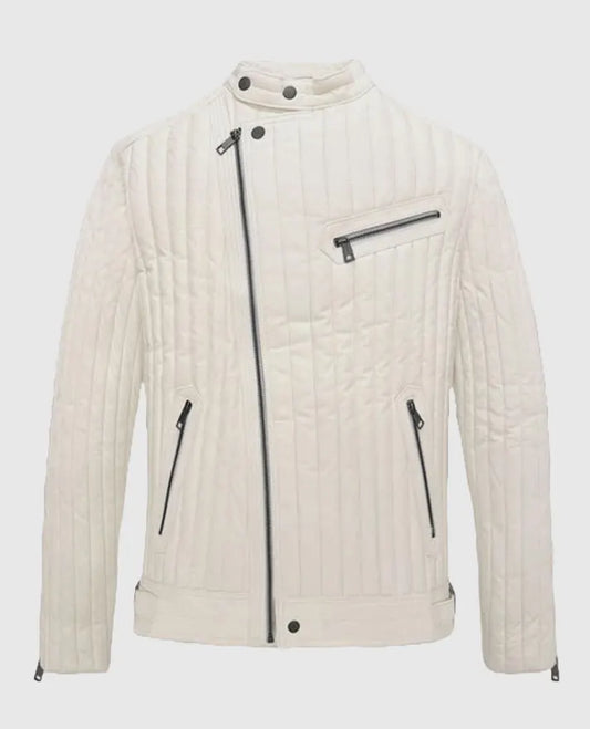 Nicolas Cage white Leather Jacket