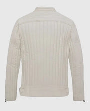 Nicolas Cage white biker Leather Jacket