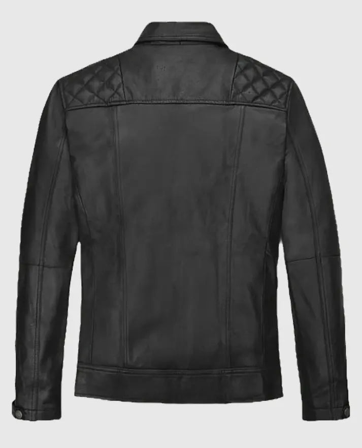 Patrick J Adams Leather Black Jacket