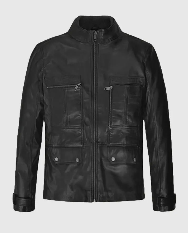 Paul Wesley Black Leather Jacket from The Vampire Diaries 
