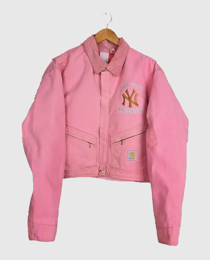Pink Vintage Carhartt x NY Yankees Crop Jacket