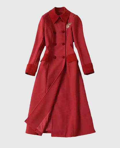 Princess Kate Middleton Red Wool Coat