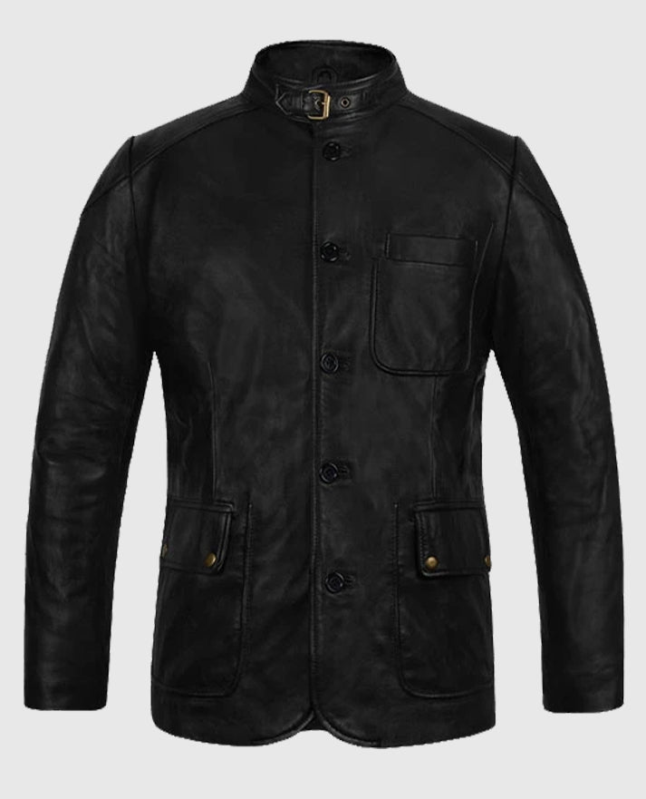 Real Steel Hugh Jackman Black Leather Jacket