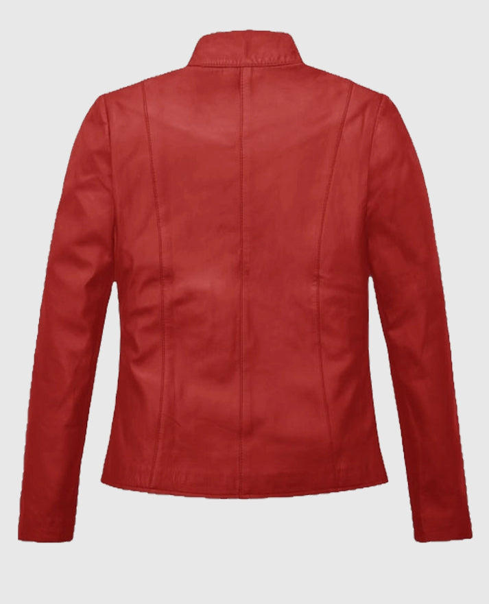Red Whitney Houston Leather Jacket