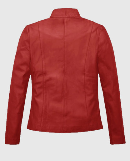 Red Whitney Houston Leather Jacket
