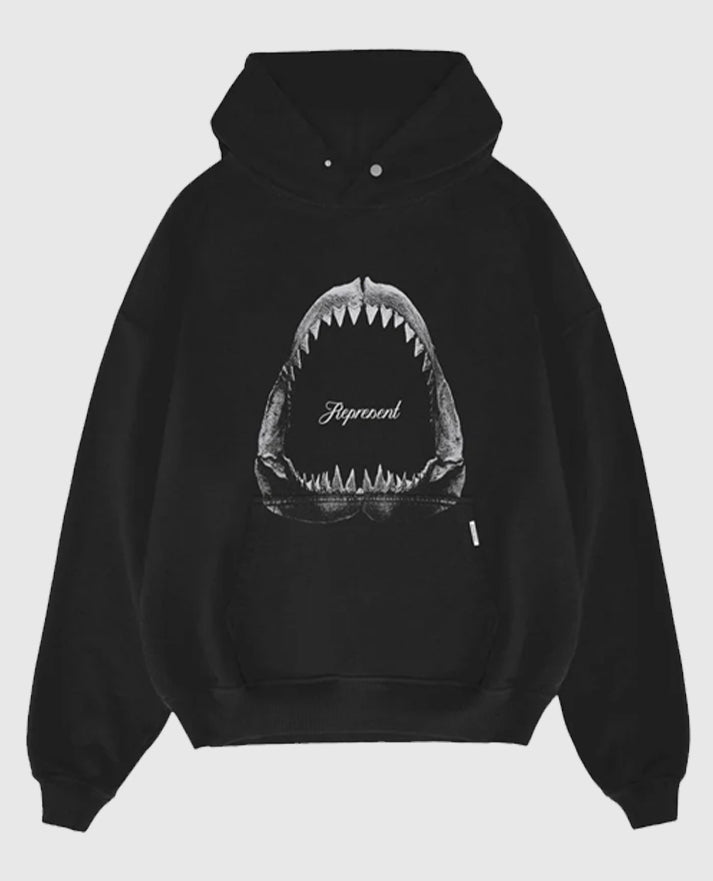 Represent Shark Jaws Black Hoodie