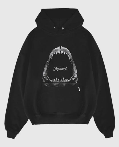 Represent Shark Jaws Black Hoodie