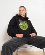 Rick and Morty Portal Collage Black Hoodie