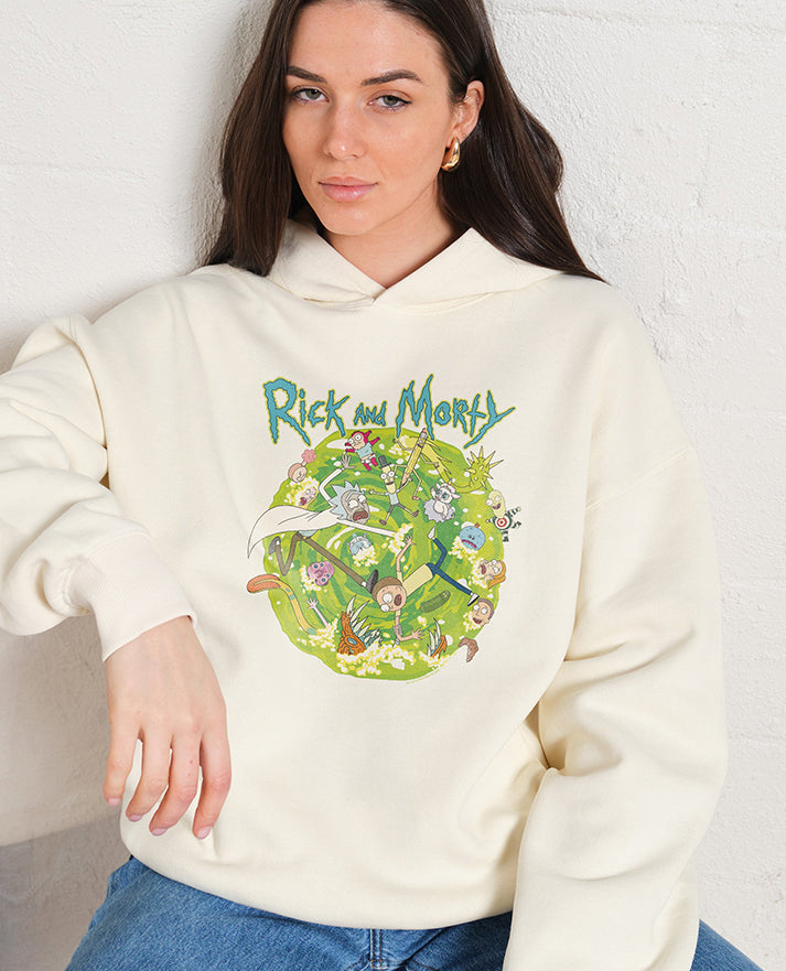 Rick and Morty Portal Collage Pullover Hoodie