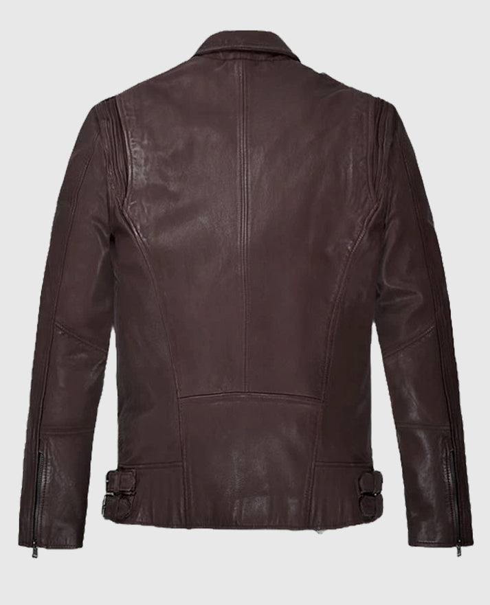 Rider Burgundy Falcon Leather Jacket for Men 